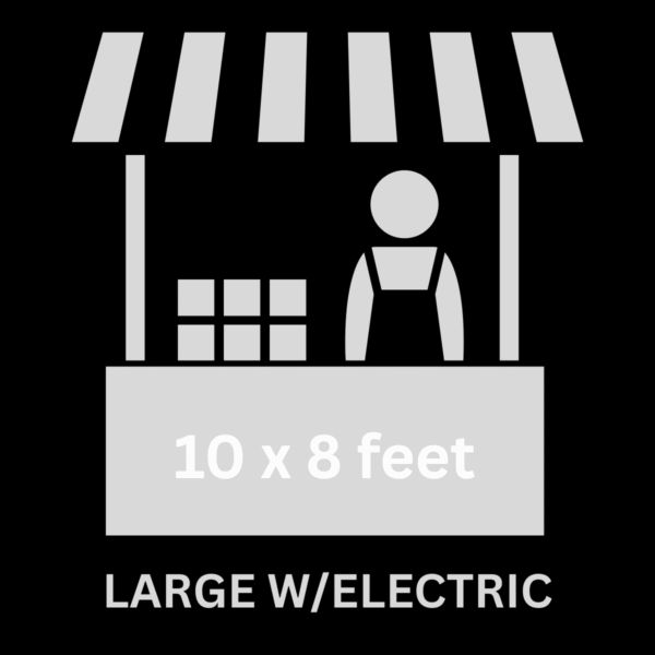 Diagram icon representing a large booth with electric access at the Perry Hall Craft Fair.