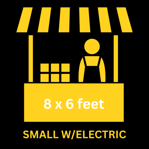 Diagram icon representing a small booth with electric access at the Perry Hall Craft Fair.
