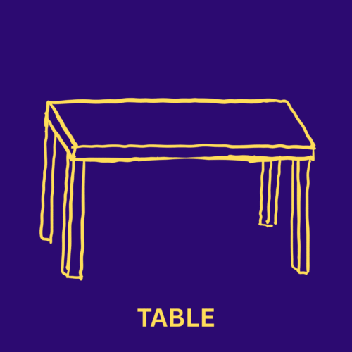 Graphic representing a table rental option available to vendors at the Perry Hall Craft Fair.