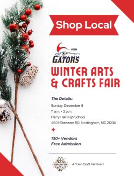 Full-page flyer promoting the Perry Hall High School Winter Arts & Crafts Fair.